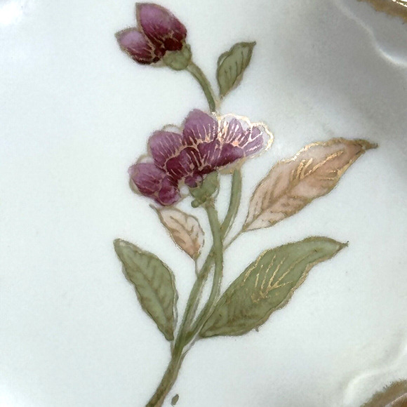 VINTAGE Kalk Porcelain Trinket/Candy Dish Flowers Gold Trim Crossed Arrows #6676 - Picture 2 of 8